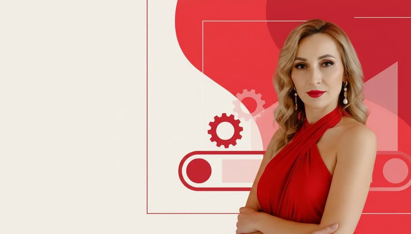 Анастасия на фоне шестерёнок