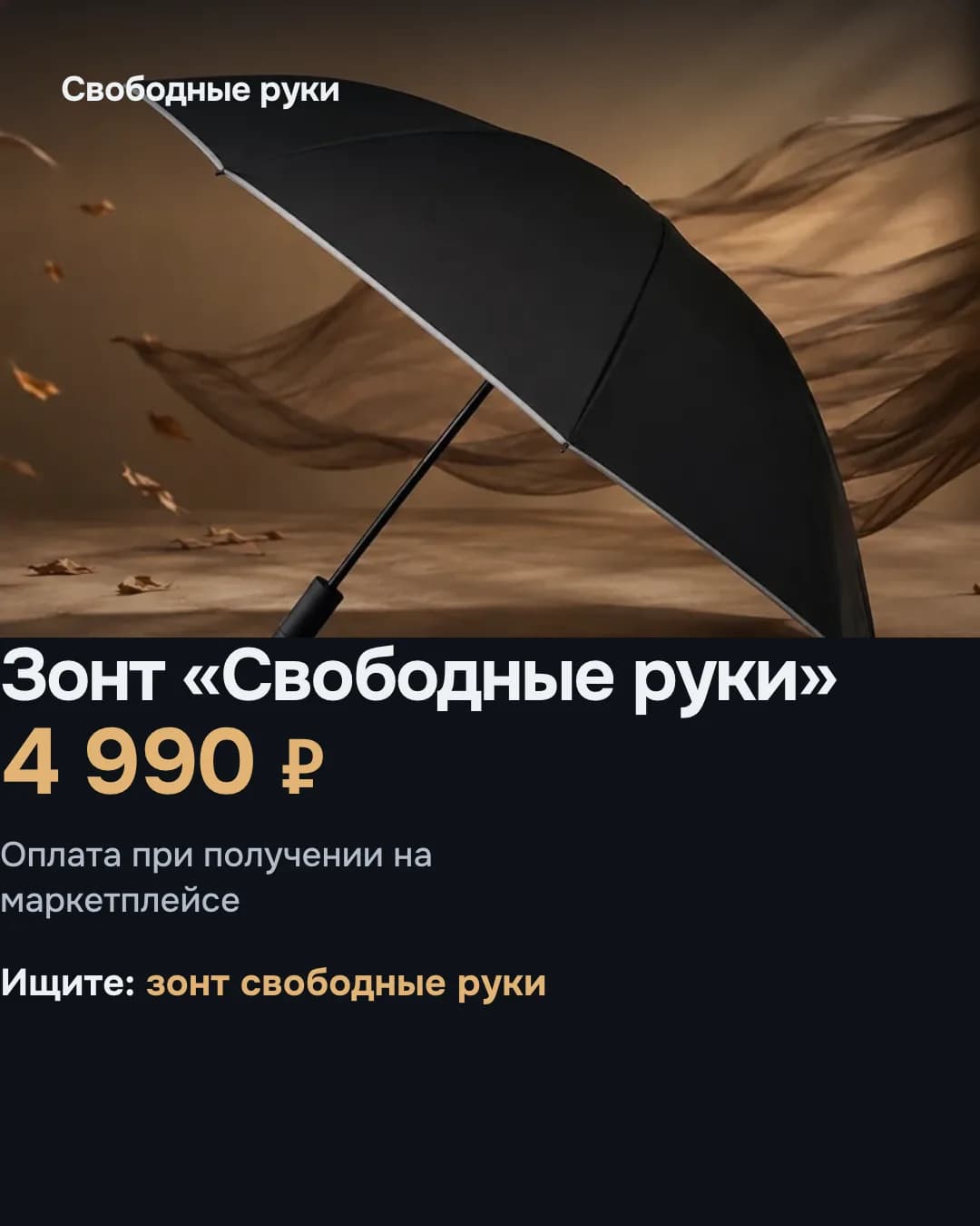 Слайд с зонтом и ценой